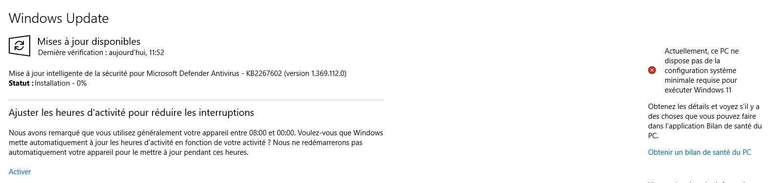 mise à jour windows 11